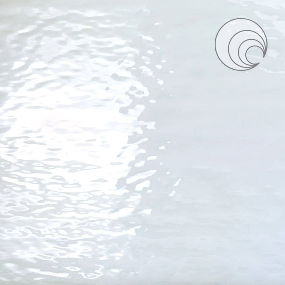 A white stained glass sheet with waterglass texture.