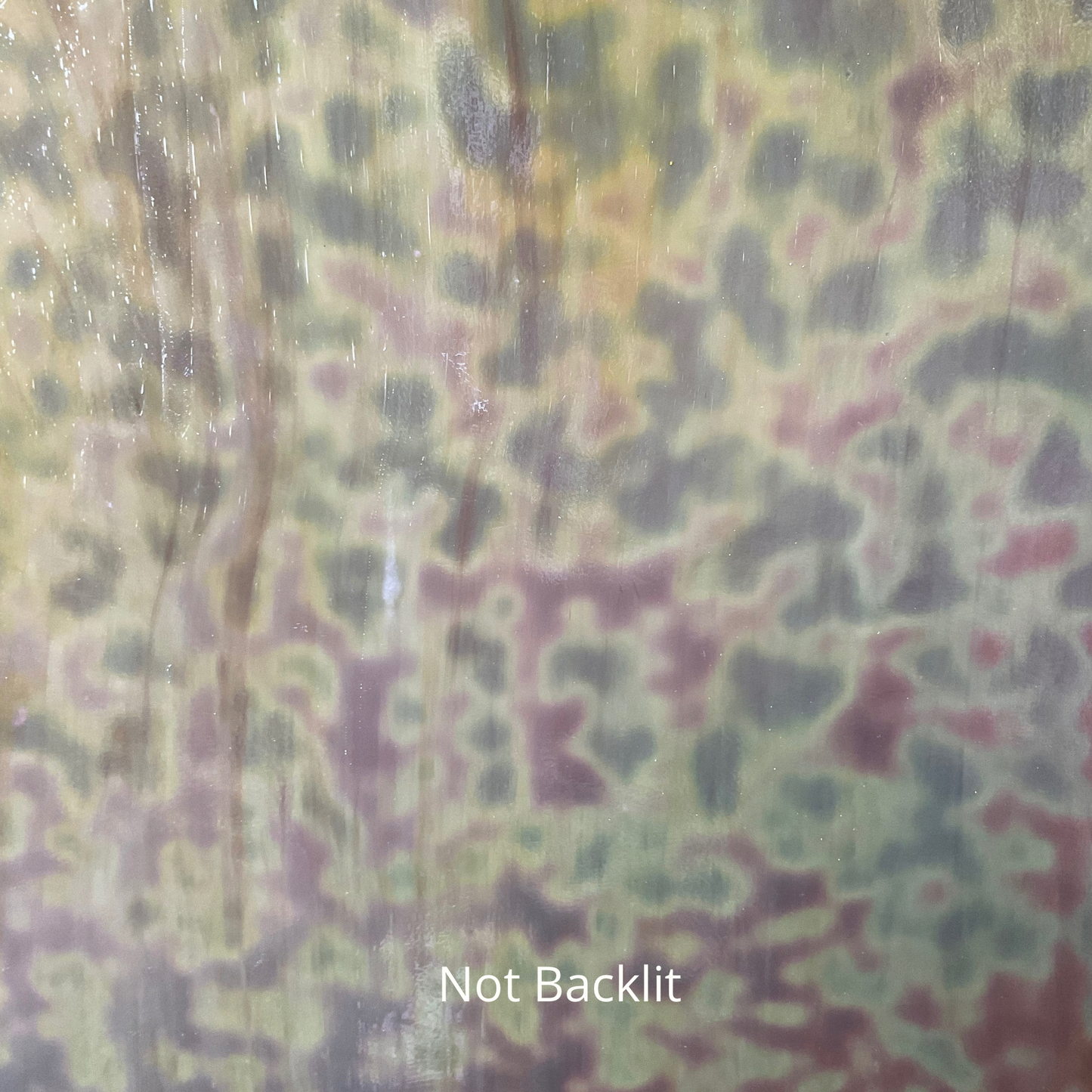 Pink and purple mottled art glass.