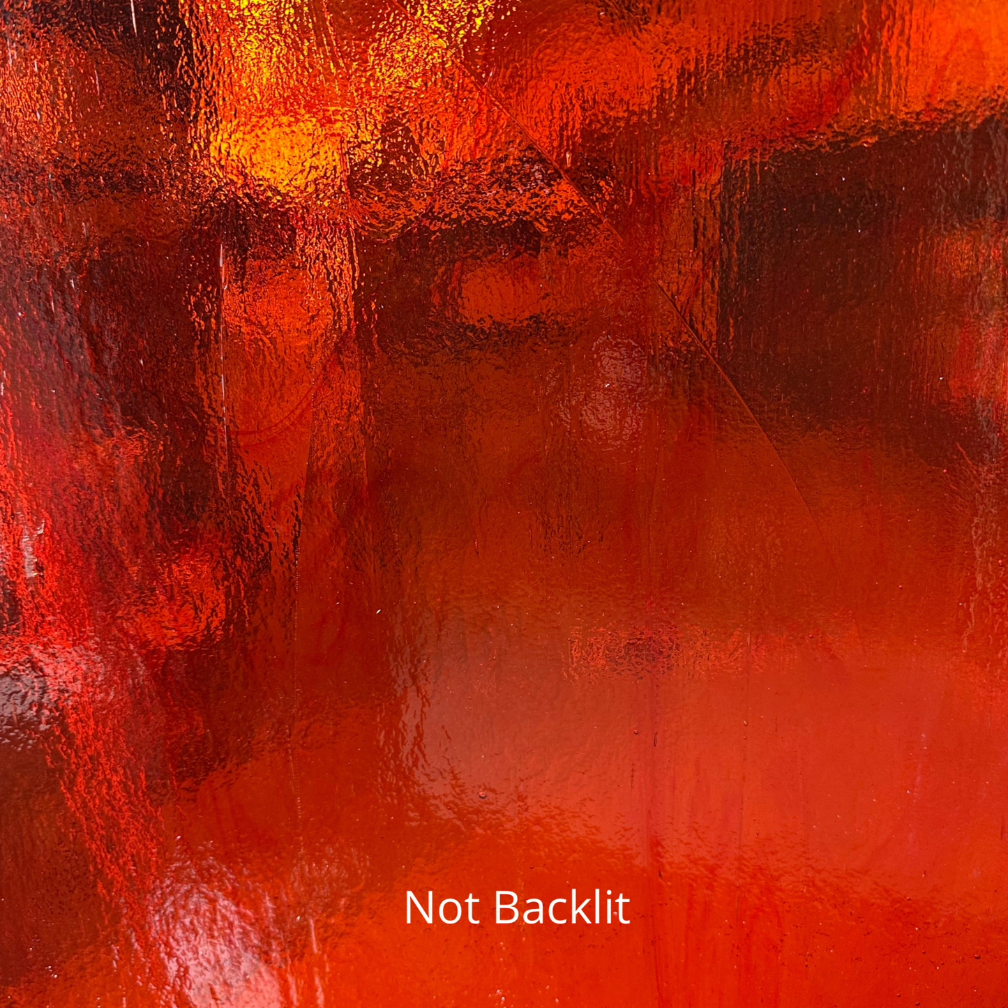 Red transparent art glass.