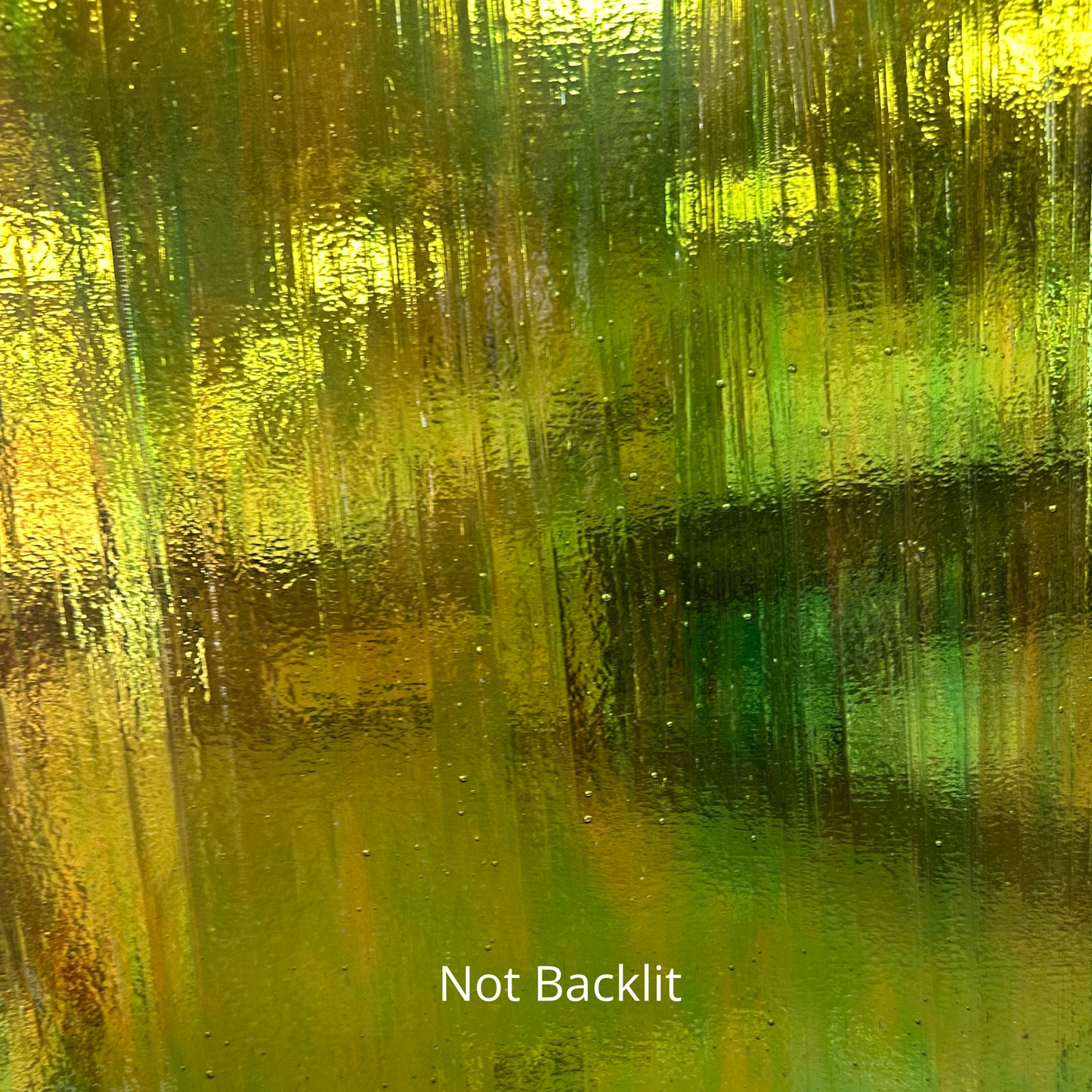 Green and yellow fusible art glass.