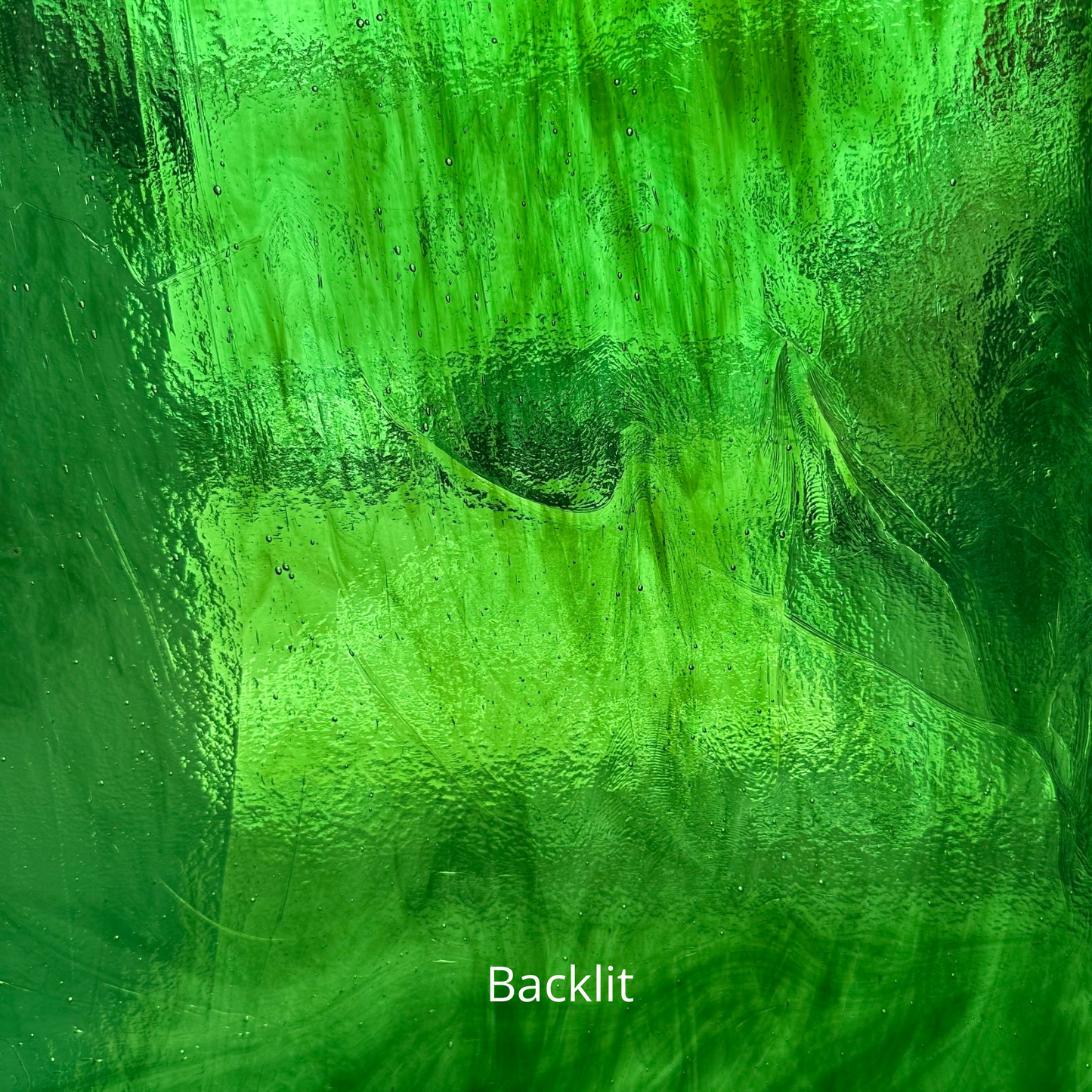 Green translucent art glass.