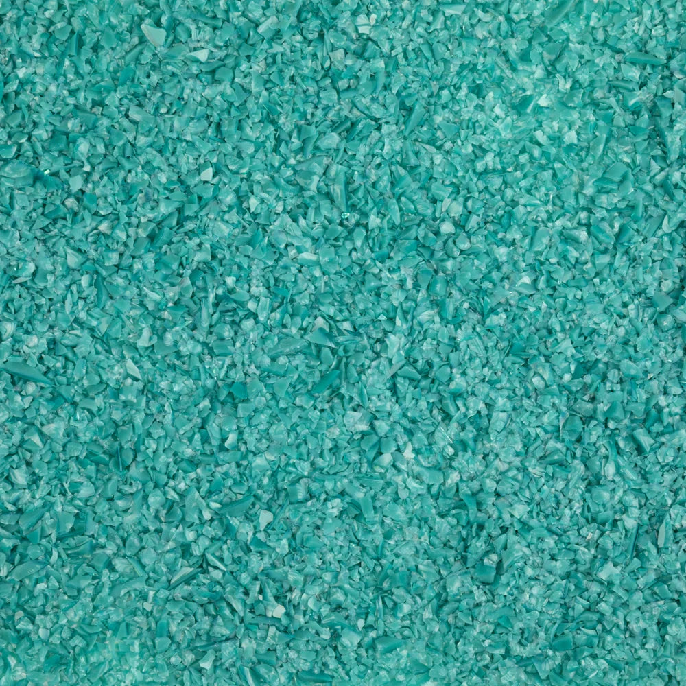 Crushed glass in blue/green.