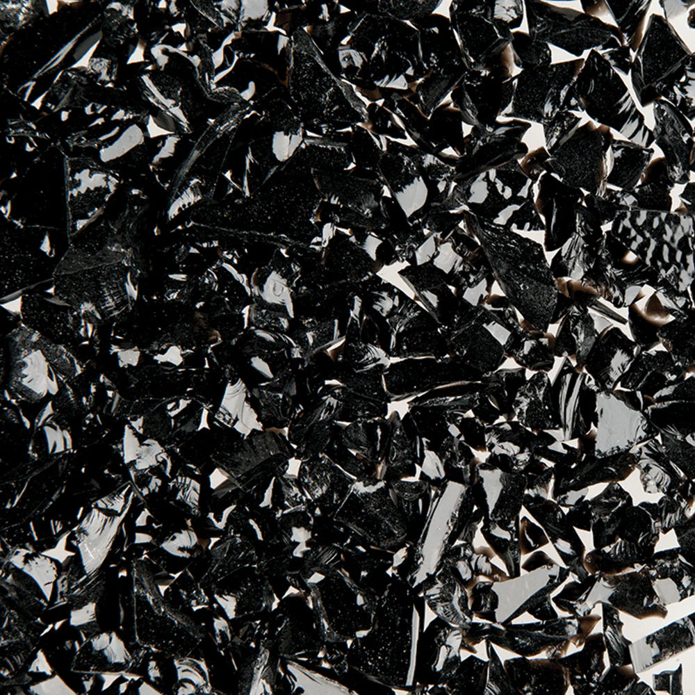 Crushed glass black.