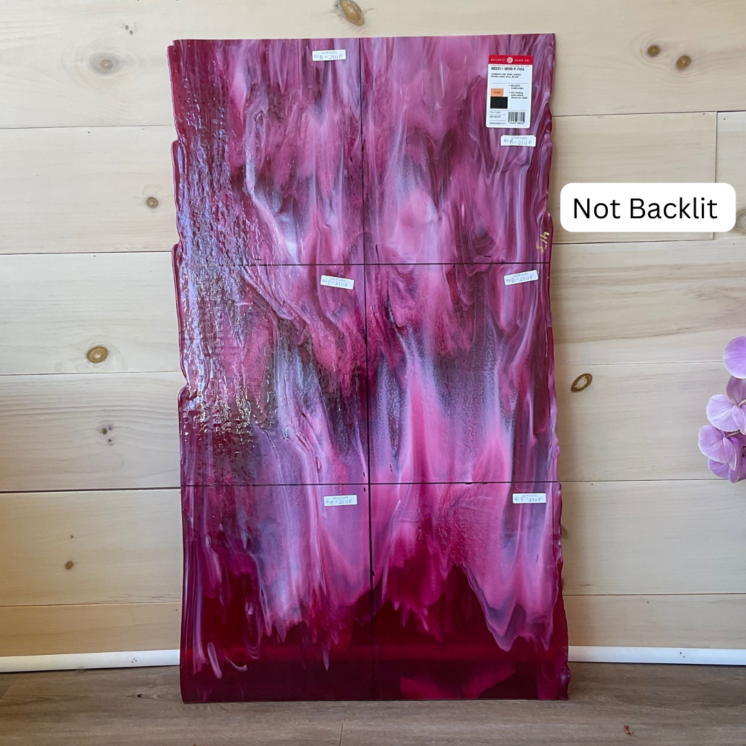 BU 2311-F Cranberry pink, white, streaky, double-rolled 3mm