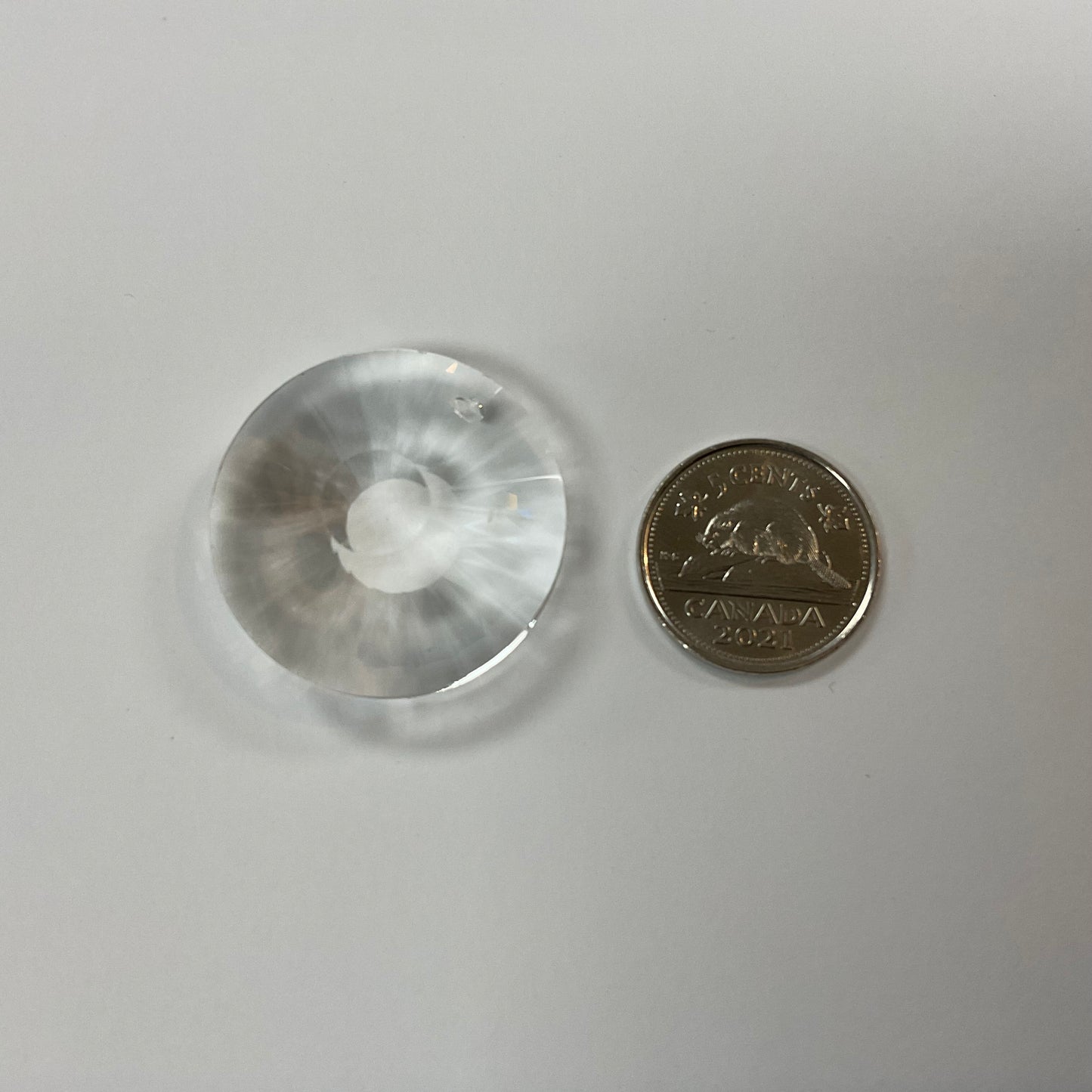 Faceted Disk w/ Smooth Centre 28MM - Clear