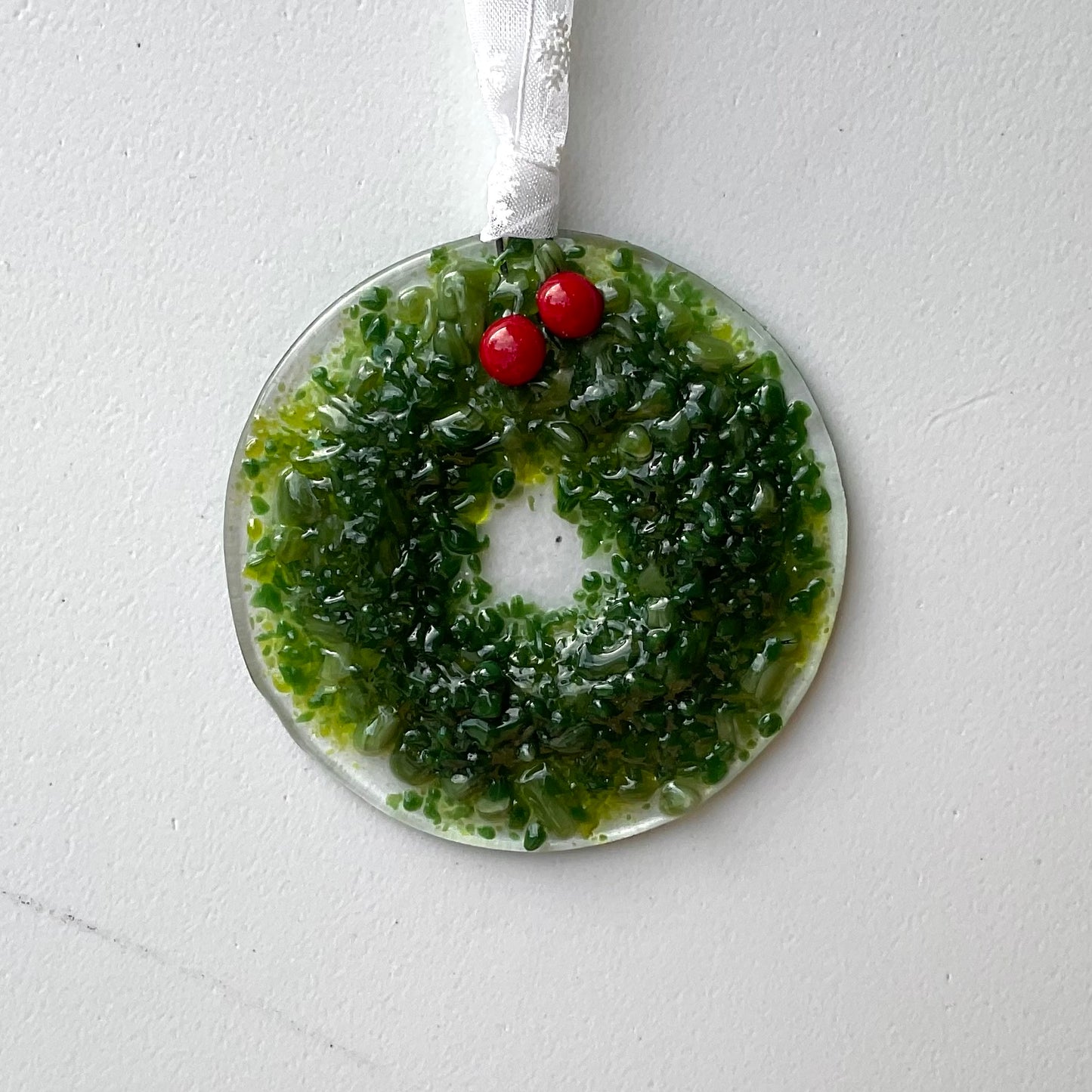 "Wreath" Fused Glass Ornament