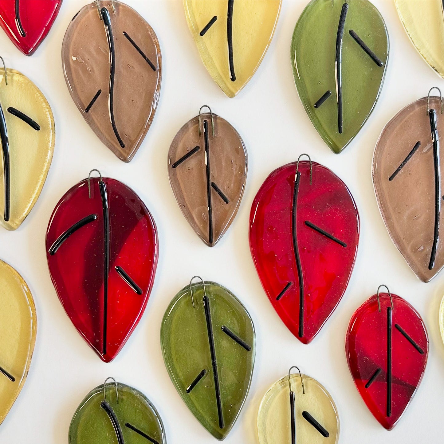 "Autumn Leaves" Fused Glass Ornament