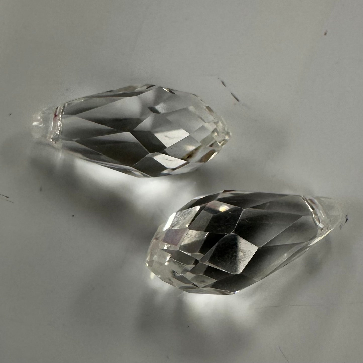 Faceted teardrop 20mm x 10mm 2/pk