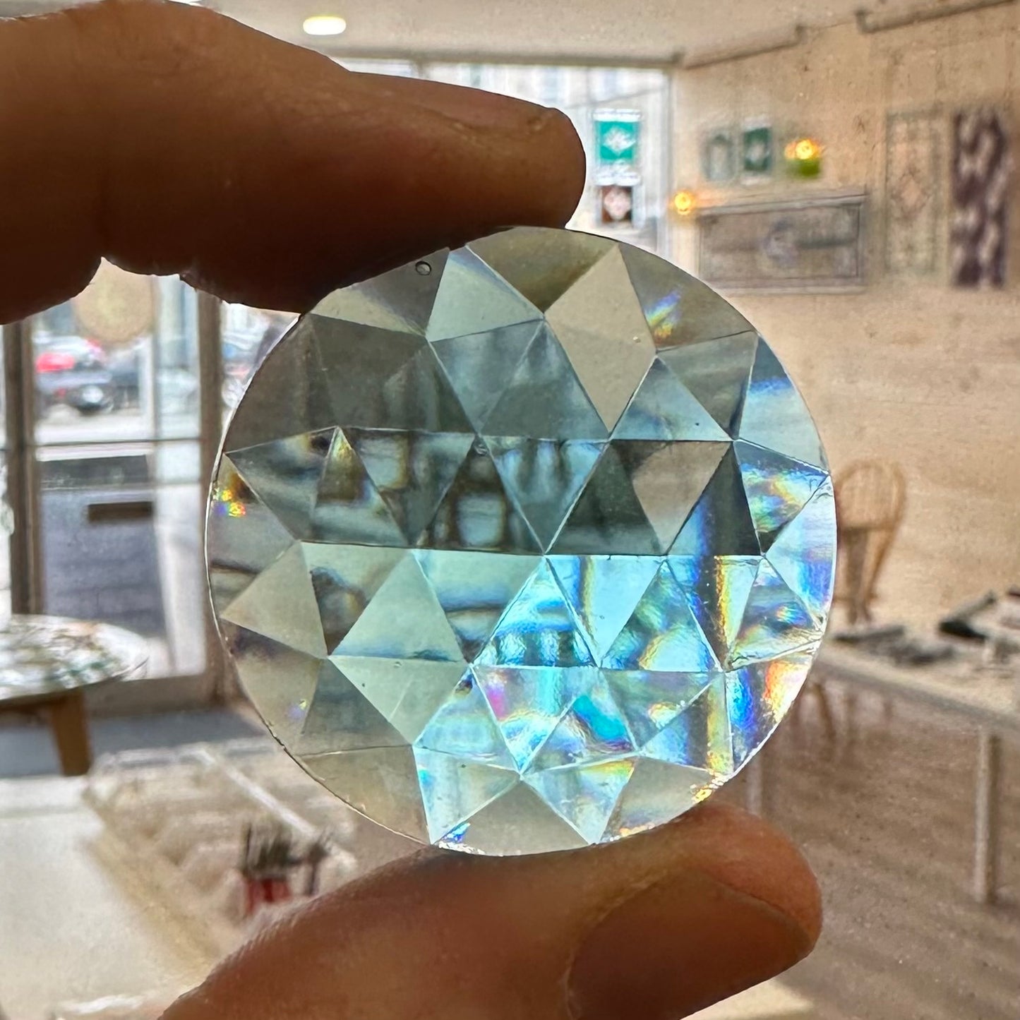 Round Faceted Jewel - Aquamarine