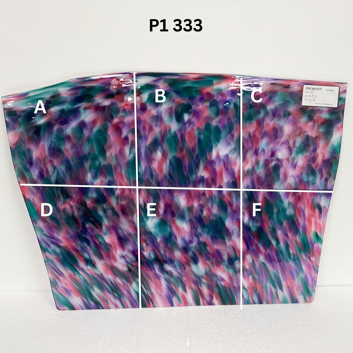 Fremont P1 333 Teal, Purple, Pink and White Frit