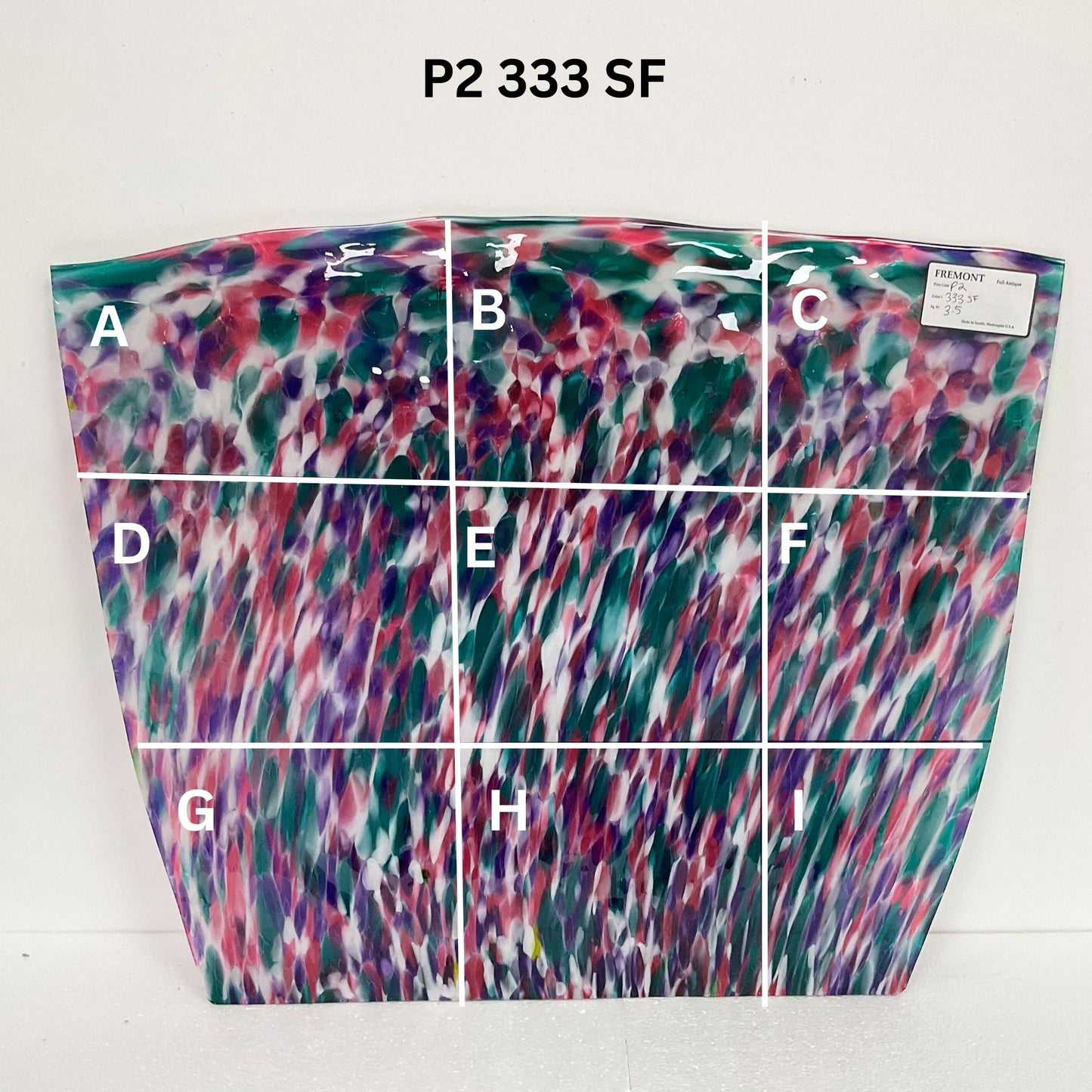 Fremont P2 333SF Teal, Purple, Pink and White Frit