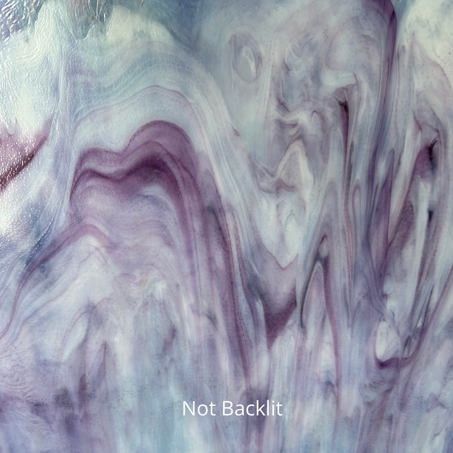 Purple and white art glass.