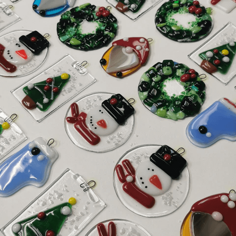 Fused Glass Christmas Ornaments