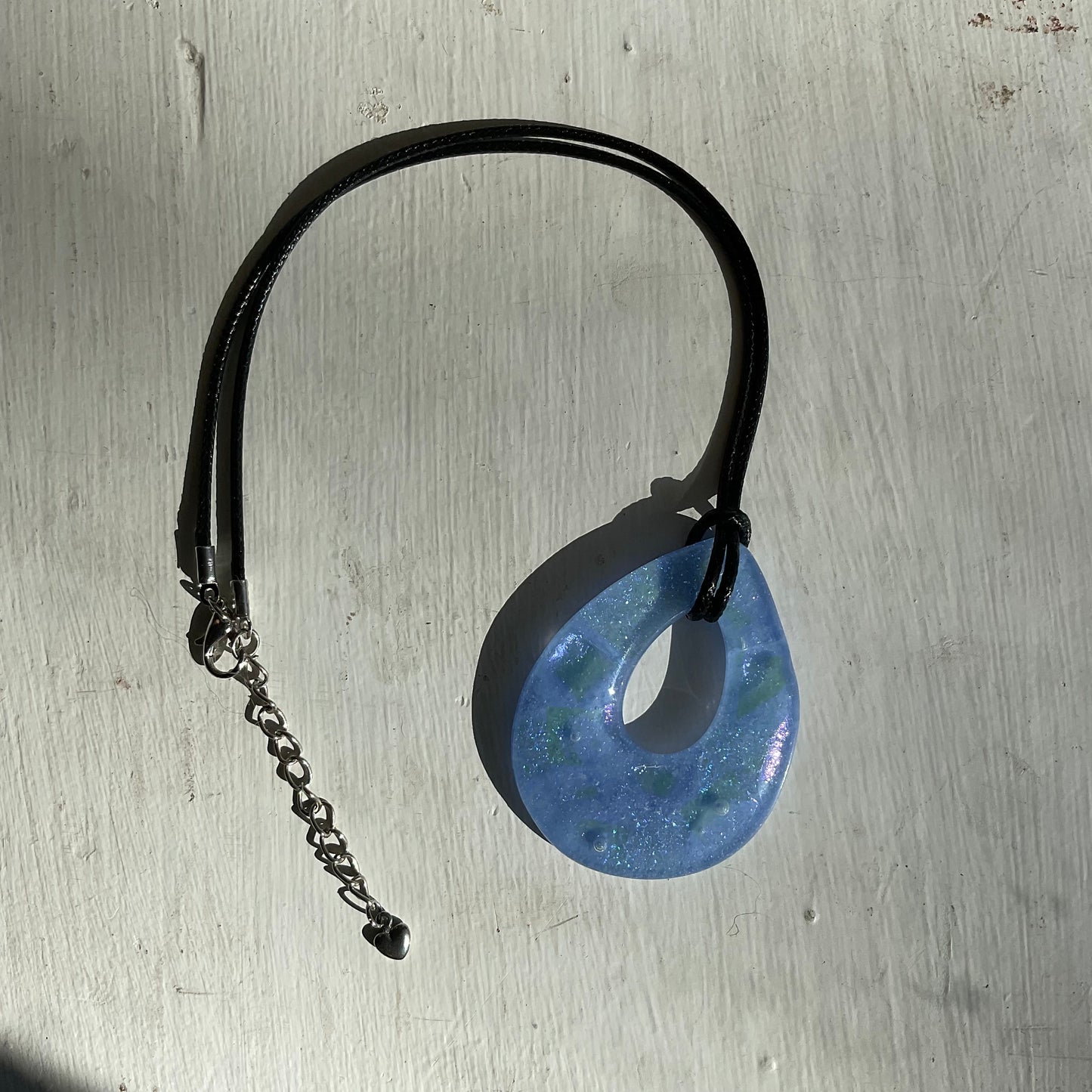 "Vast Ocean" dichroic art glass necklace