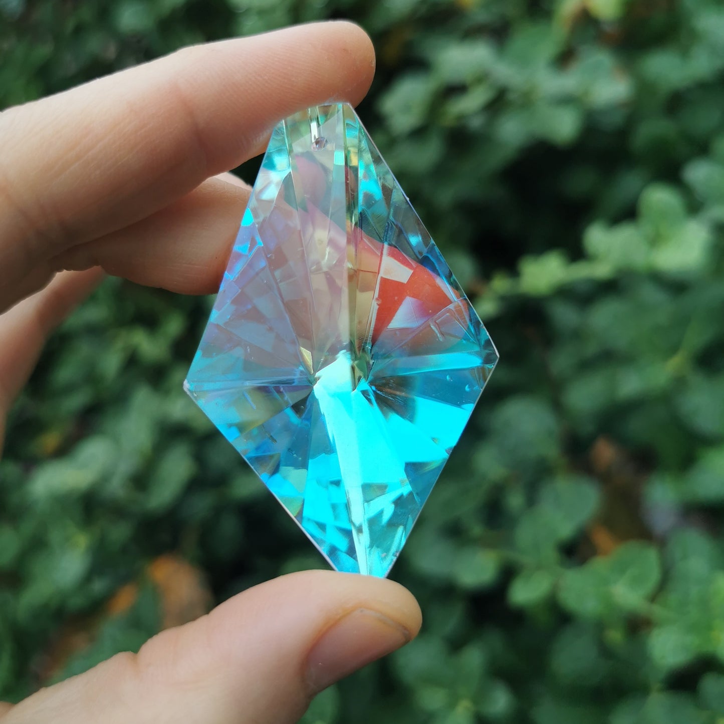 Large Faceted Glass Prism