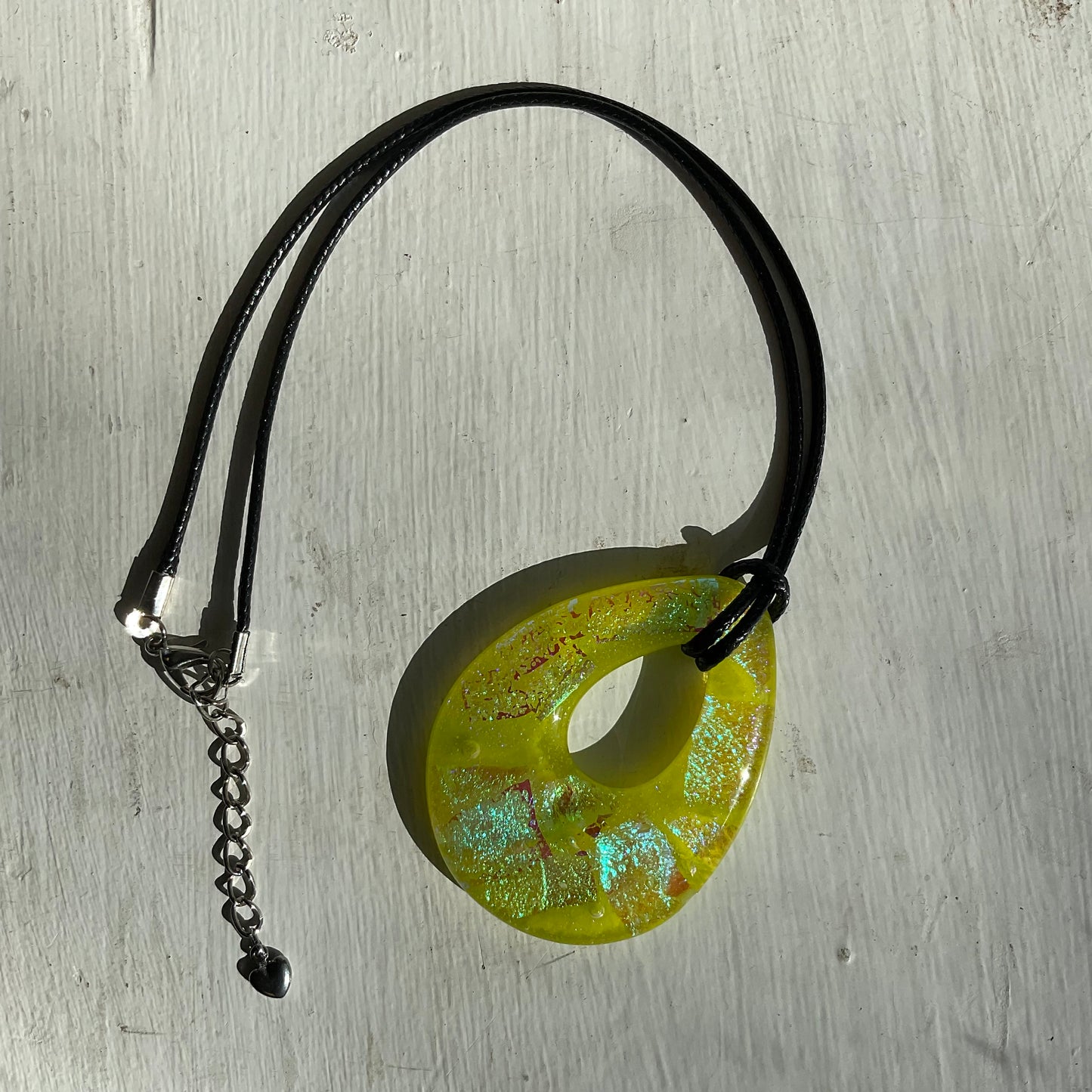 "Vast Ocean" dichroic art glass necklace