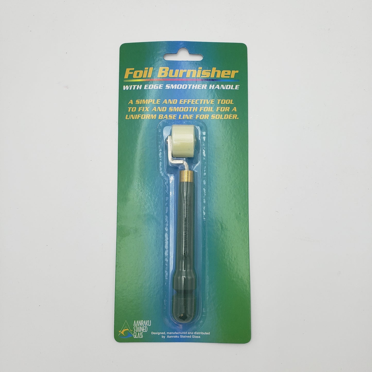 Foil burnishing tool for stained glass foiling.