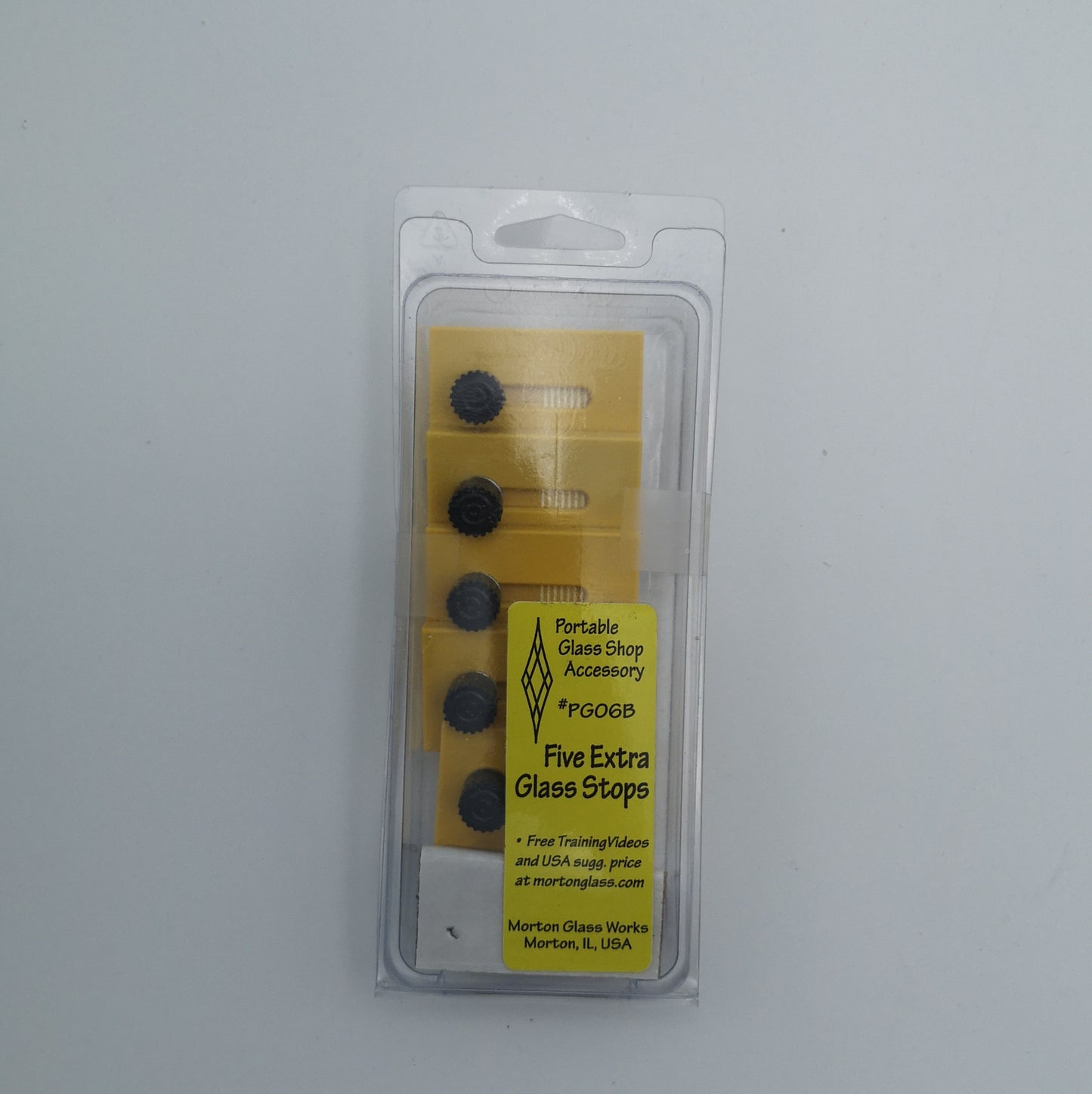 Morton Yellow Glass Stops 5pk
