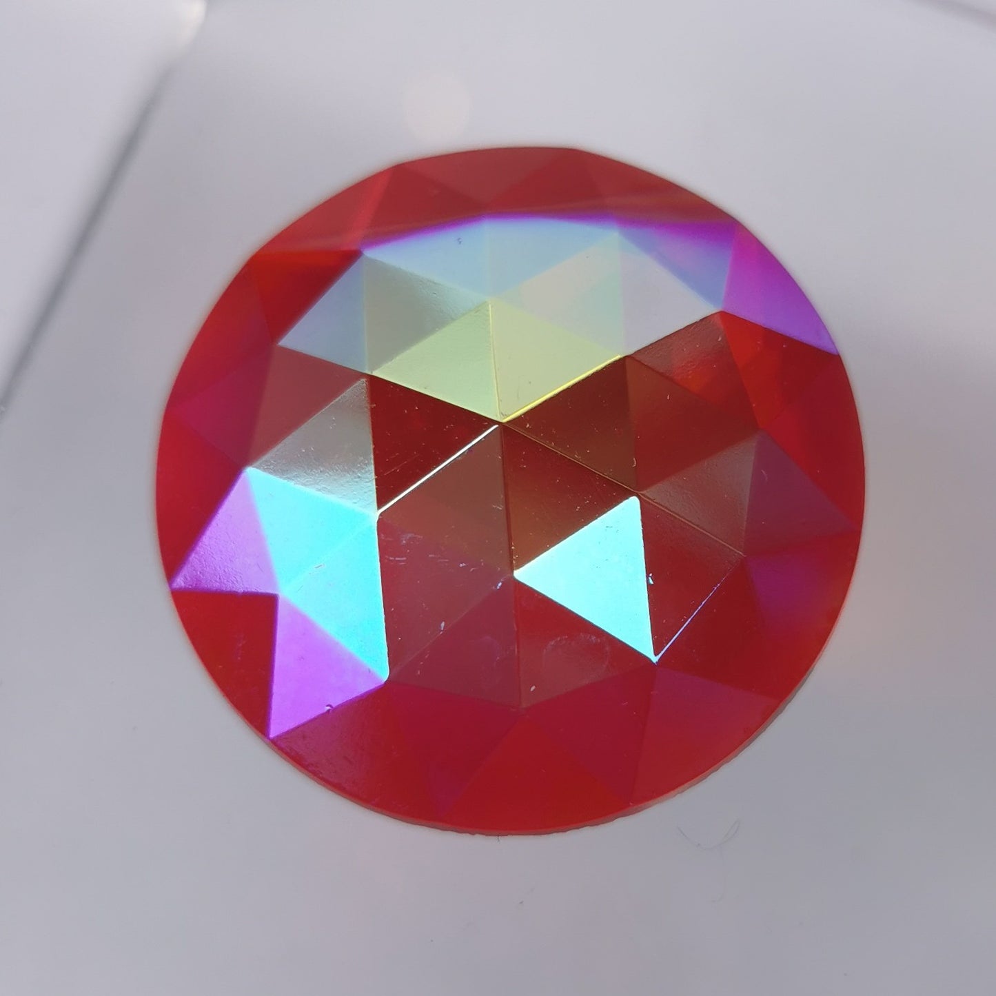 Red Iridescent Faceted Jewel