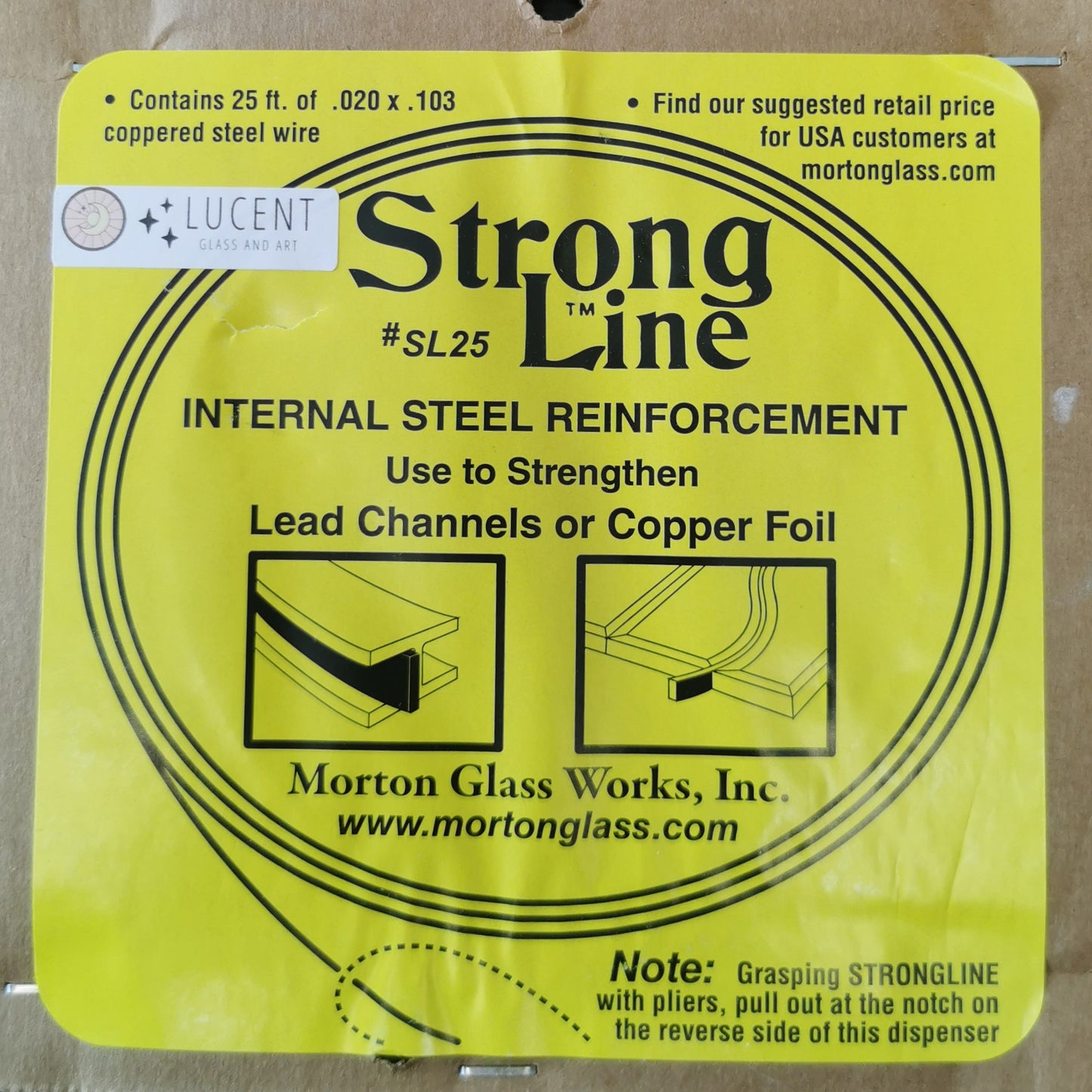 A package of Strong Line from Morton for stained glass.