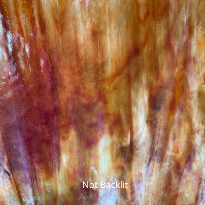 A red and white and amber sheet of glass.