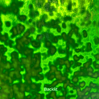 Green mottled art glass.