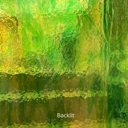 Yellow and green art glass.