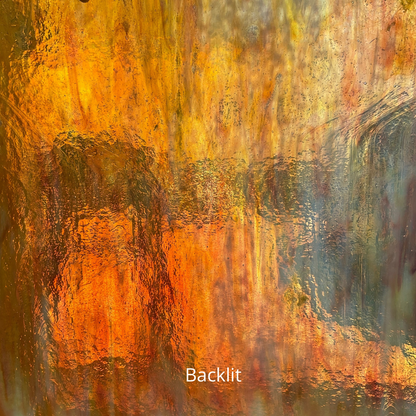 Yellow and amber art glass.
