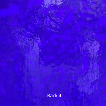 Cobalt blue mottled art glass.