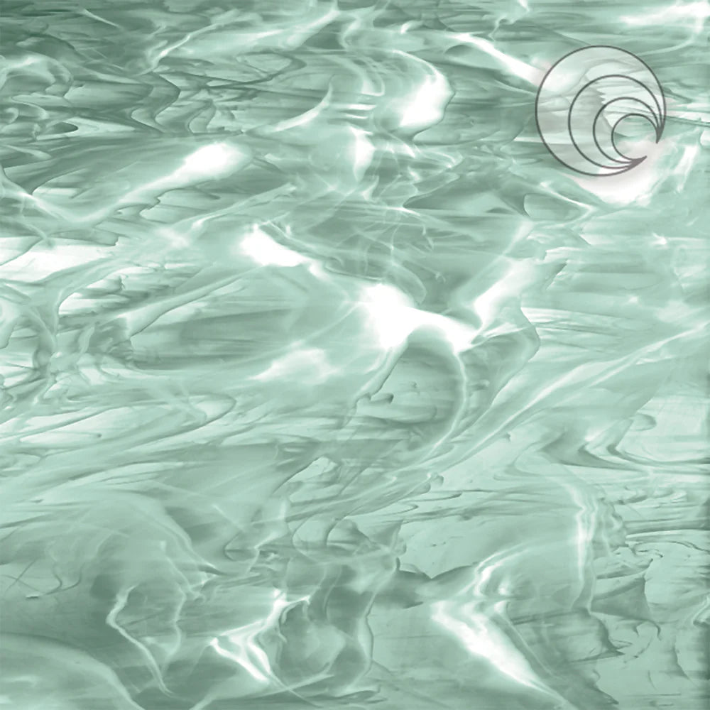 OGT 828-91S-F Sea Green/White Wispy Smooth Fusible