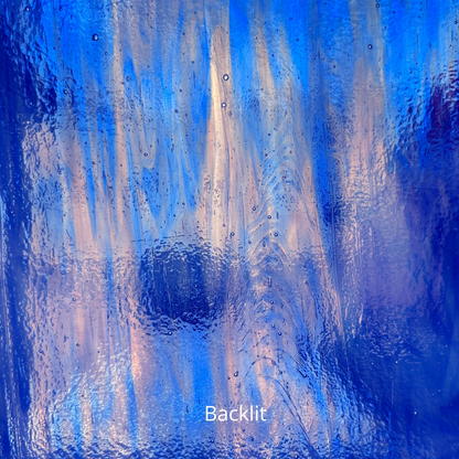 Blue and white fusible art glass.