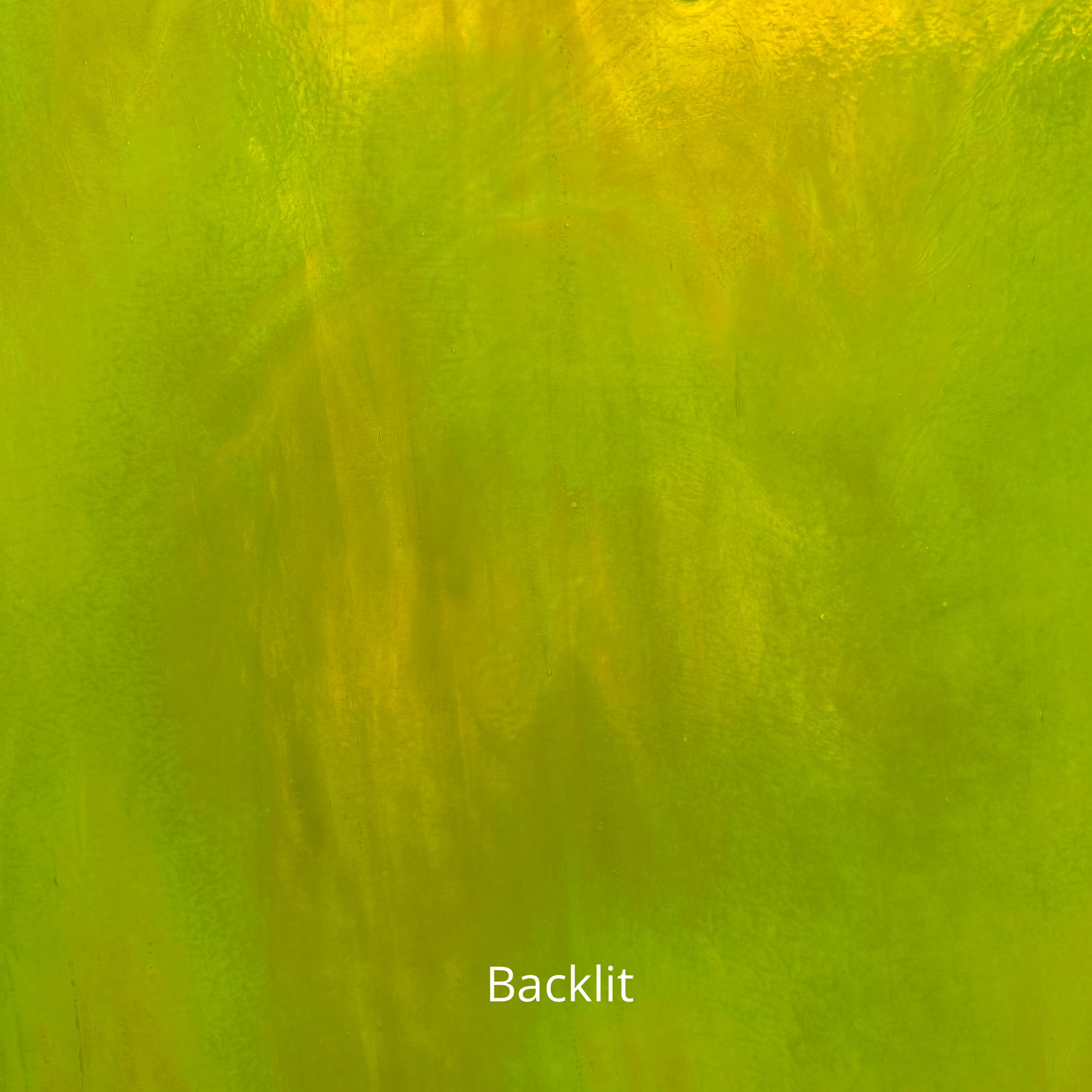 Lime green iridescent glass.
