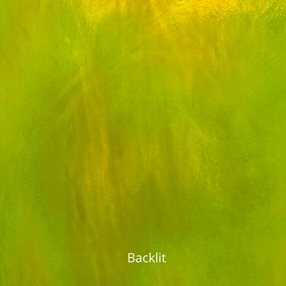 Lime green iridescent glass.