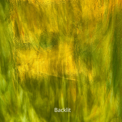 Green and yellow fusible art glass.