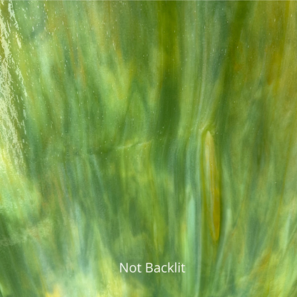 Green and yellow fusible art glass.