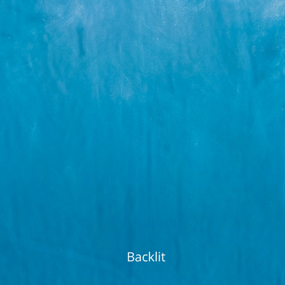 Baby blue opal art glass.