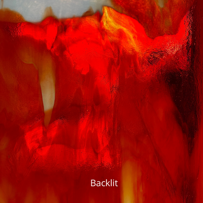 Red and white art glass.