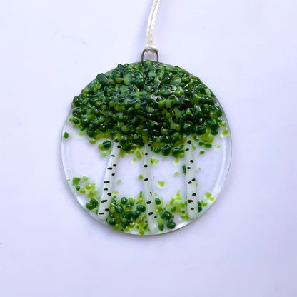 "Birch" Fused Glass Ornament