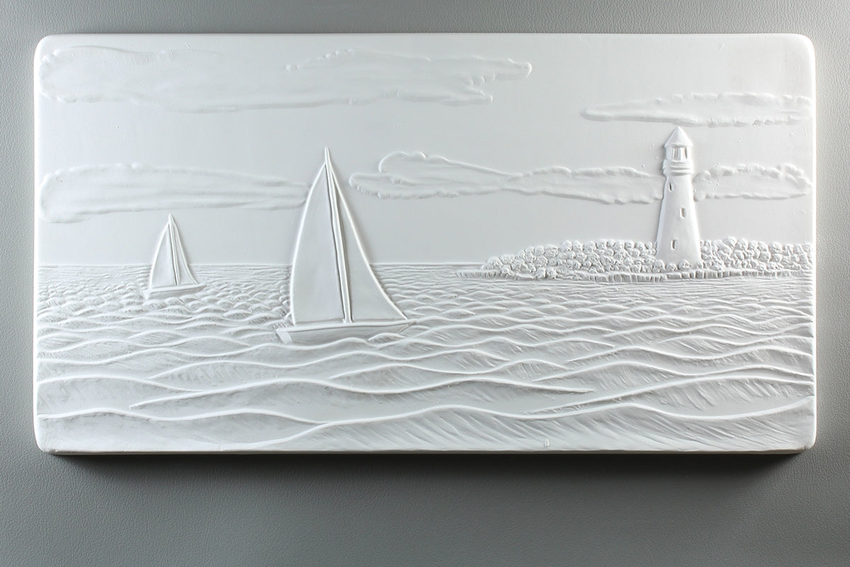 A sailboat texture mold for fused glass.