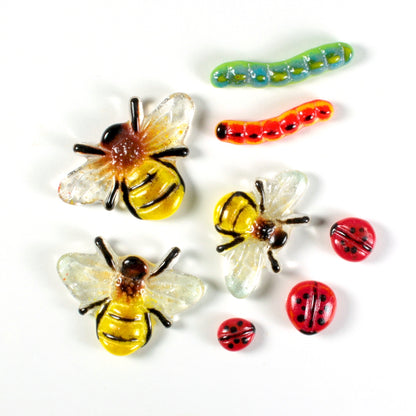 Example of glass garden bugs made with CPI LF145 glass fusing mold.