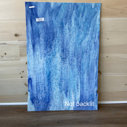 Blue and white mottled art glass.