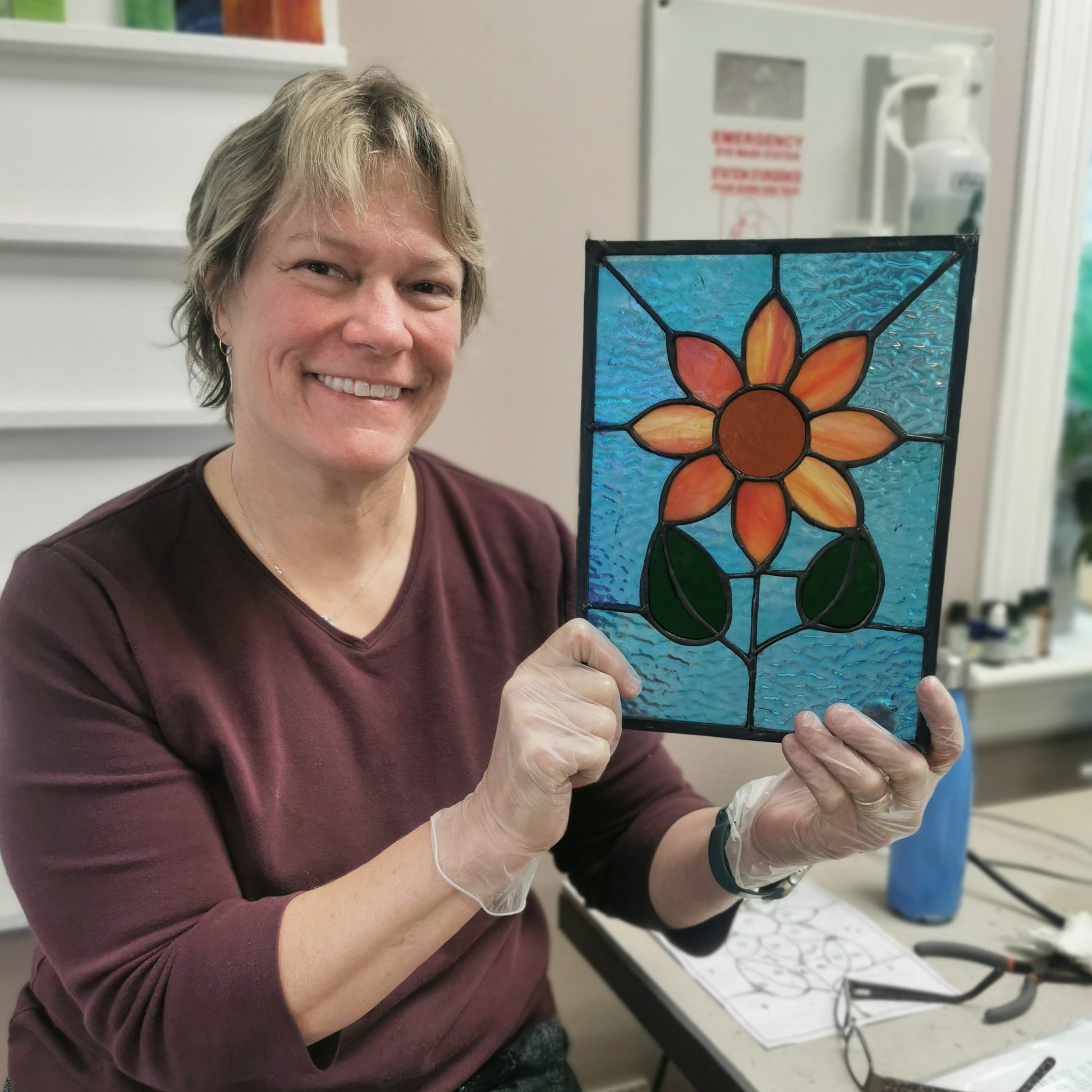 Monday nights beginner stained glass course Lucent Glass