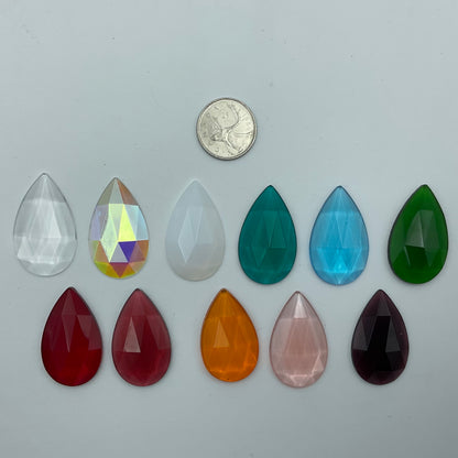 Faceted Glass Teardrop Jewels