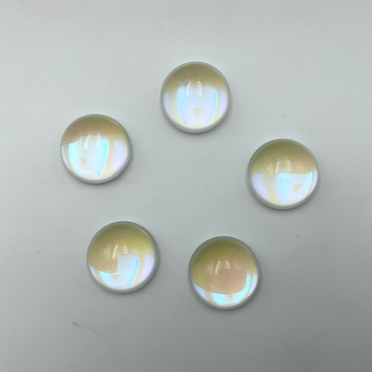 Round Glass Cabochons Iridescent 16mm