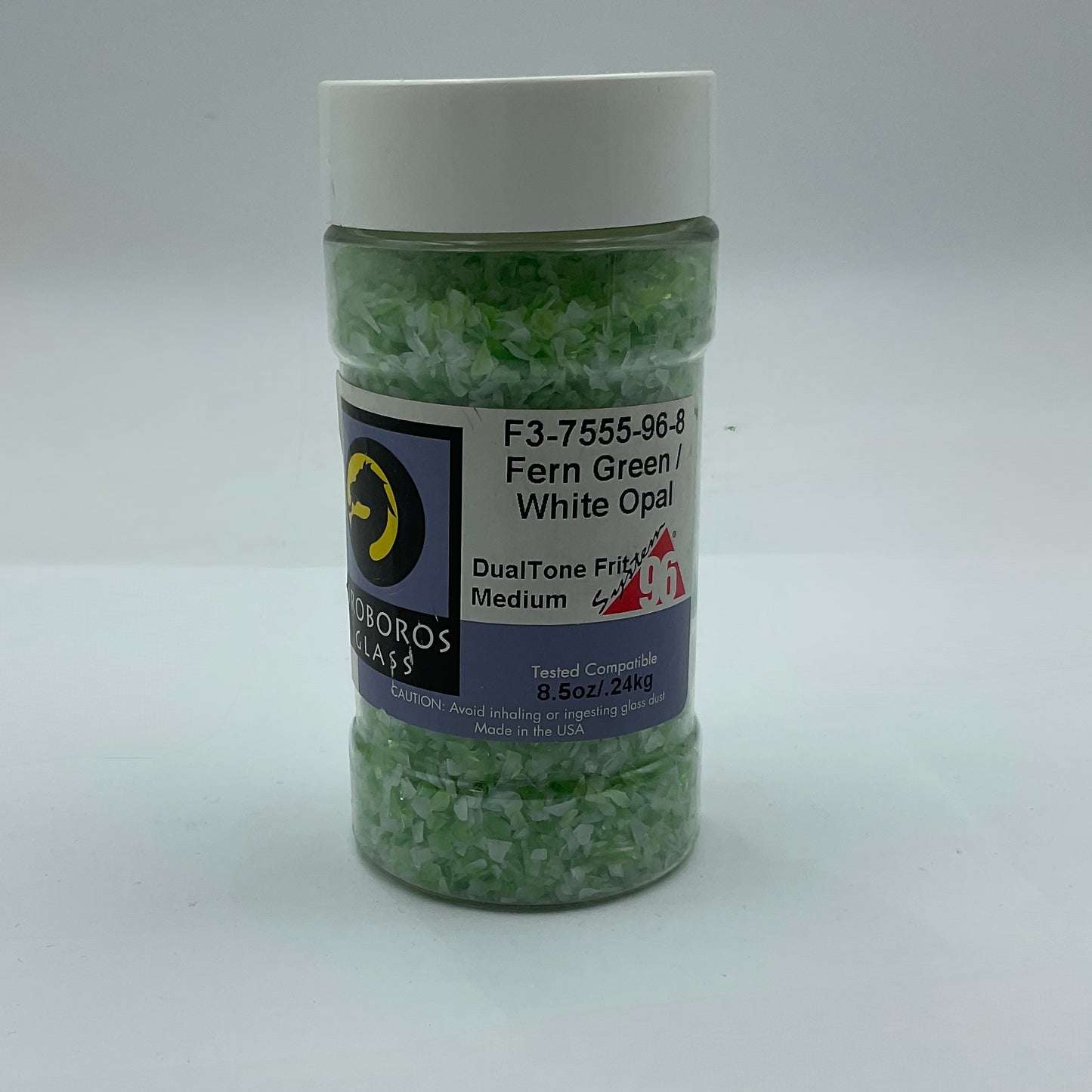 OGT Fern Green & White Opal Dual Tone 7555 System 96 8oz Frit