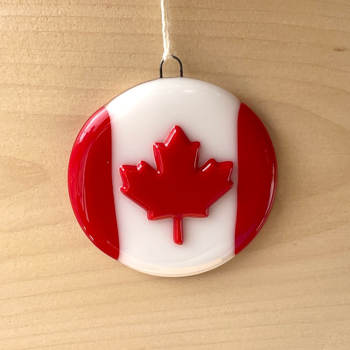 "Oh Canada" Fused Glass Ornament