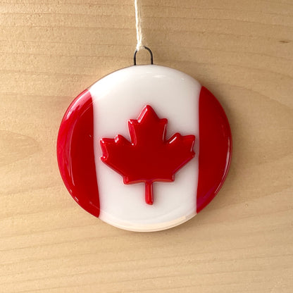 "Oh Canada" Fused Glass Ornament