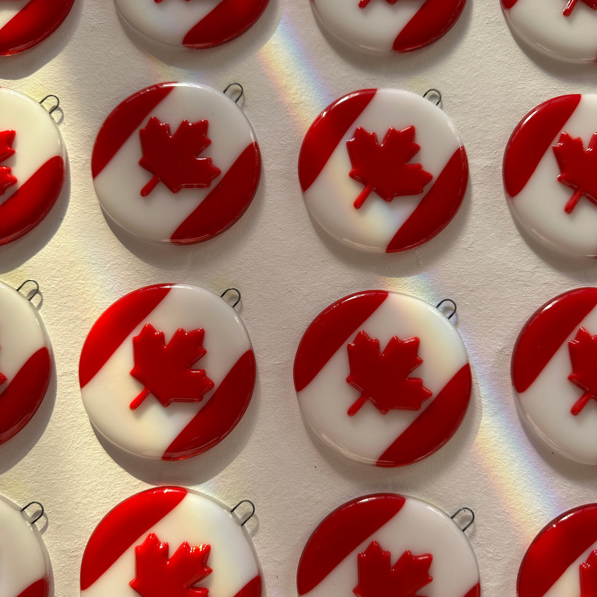 "Oh Canada" Fused Glass Ornament