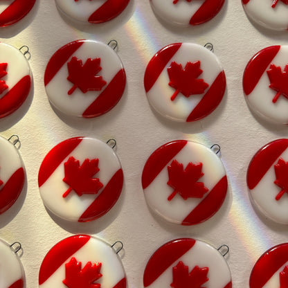 "Oh Canada" Fused Glass Ornament