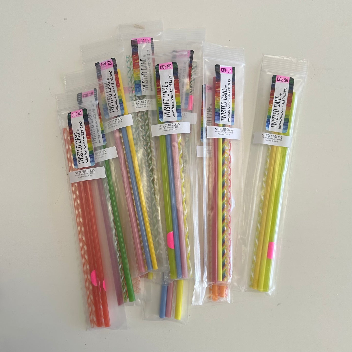 Twisted cane pre packs assorted colours